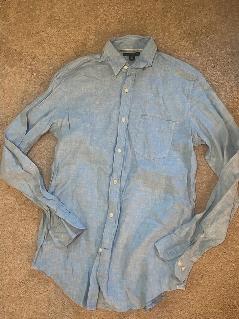 Banana republic medium tall Blue Linen Button-Up Shirt Men's Casual Shirt